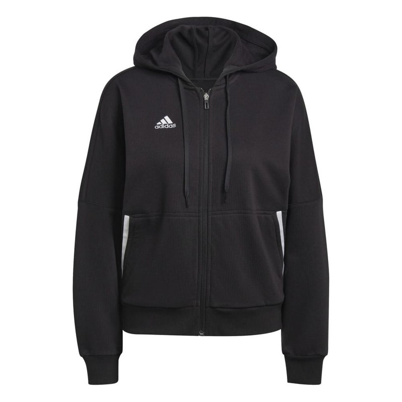 1 - FELPA CON CAPPUCCIO ADIDAS CON22 NERO