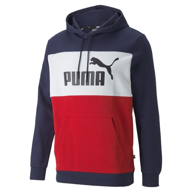 1 - FELPA CON CAPPUCCIO PUMA BLU