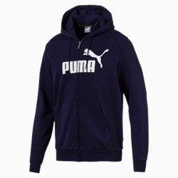 1 - FELPA CON CAPPUCCIO FULL ZIP PUMA BLU