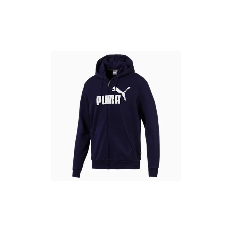 1 - FELPA CON CAPPUCCIO FULL ZIP PUMA BLU