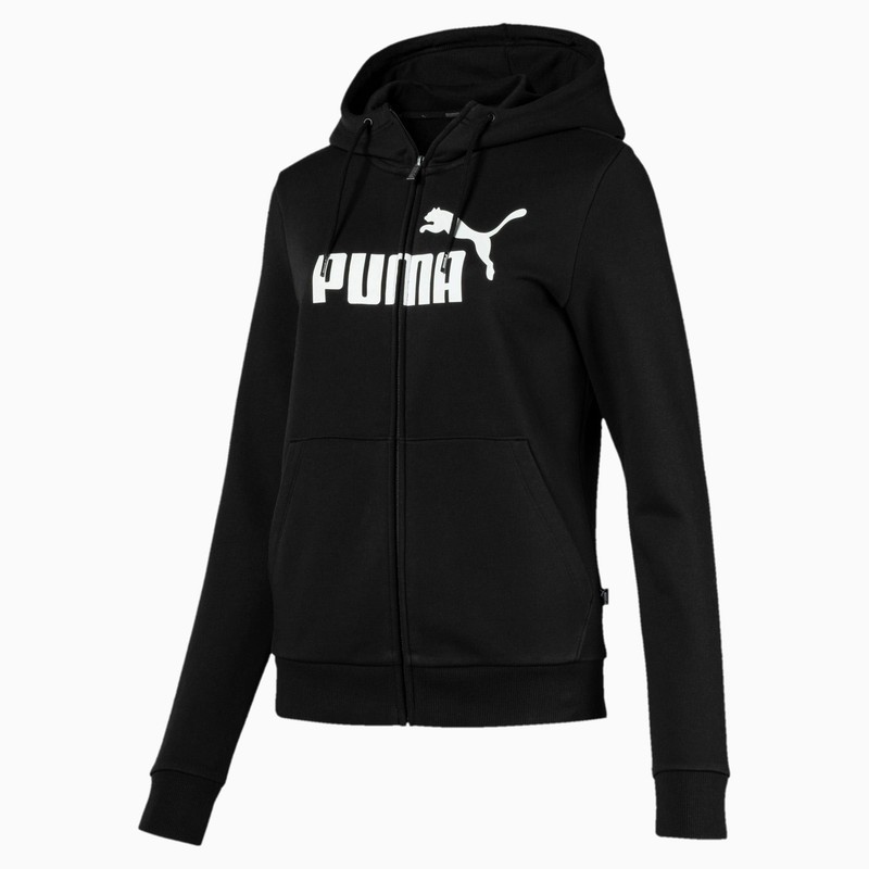 1 - FELPA CON CAPPUCCIO FULL ZIP PUMA NERO