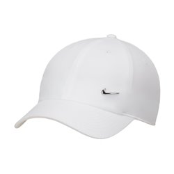 Nike Dri-FIT Club Cappello essenziale con Swoosh in metallo Bianco