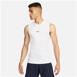 Nike Pro Maglia da fitness aderente senza maniche Dri-FIT – Uomo Bianco