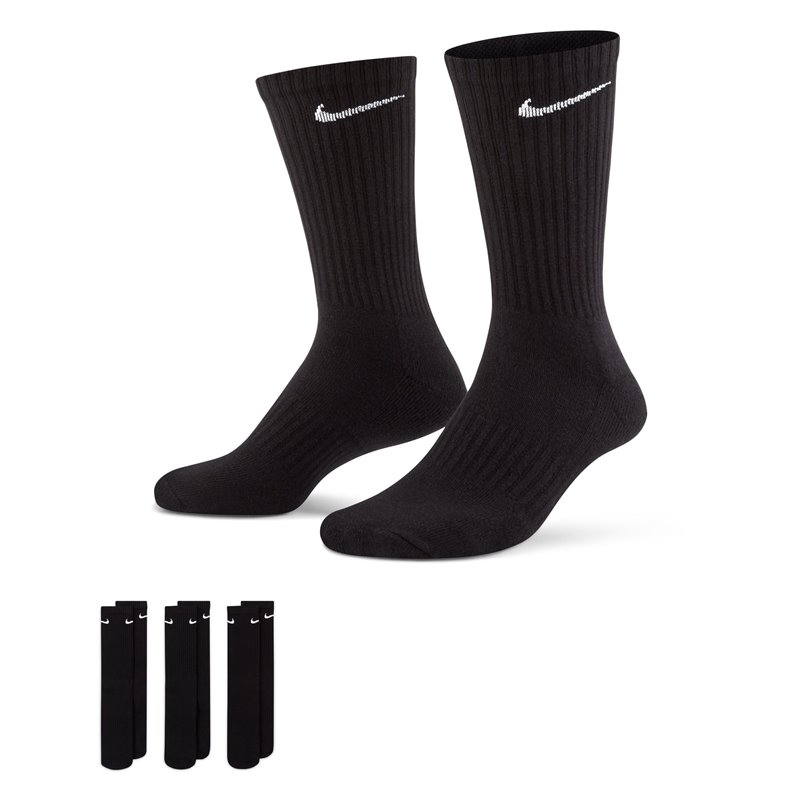 Nike Everyday Cushioned calze d'allenamento (3 Paia) Nero