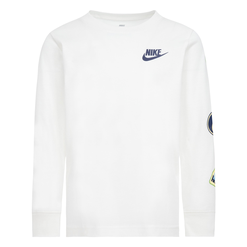 T-shirt a maniche lunghe con adesivo retrò Nike